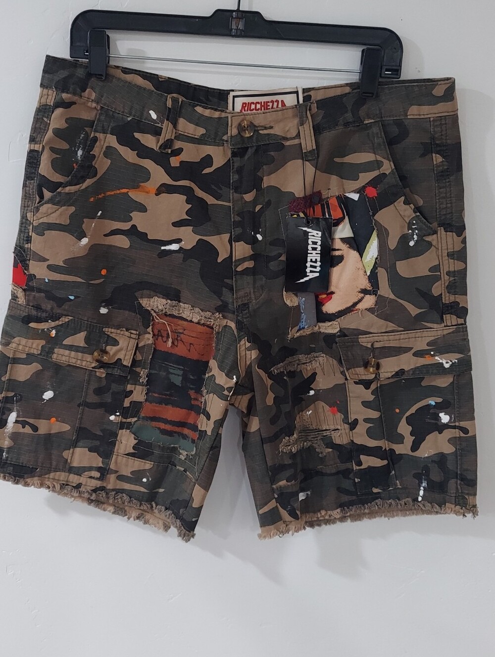 Ricchezza Men's Camouflage Cargo Shorts Size 32